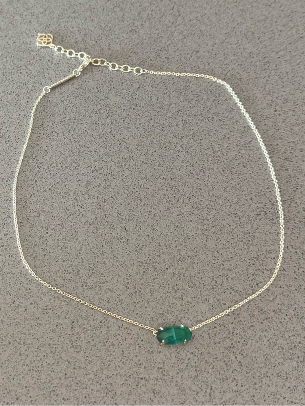 Kendra Scott Green Gemstone Pendant Necklace